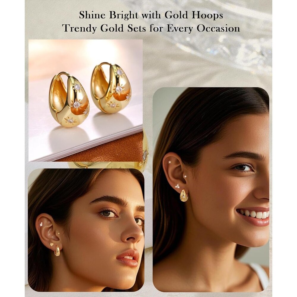 Sleek Hypoallergenic Flat Back Stud Earrings - Al… - image 5